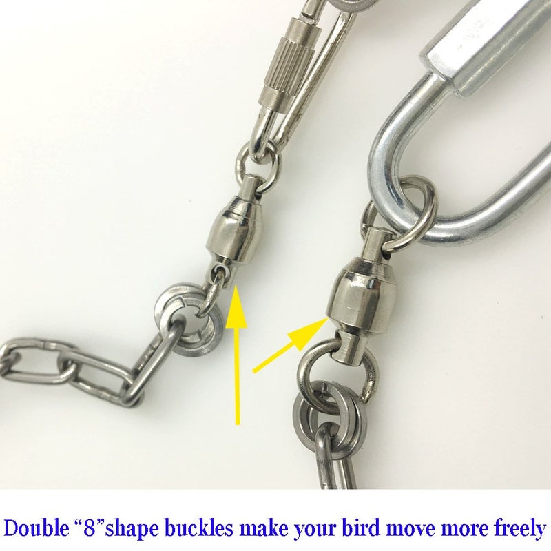ebamaz Pet Bird Leash Parrot Foot Chain Stainless Steel 304 Anklet Ring (Model 15, 14.5mm) - Image 3